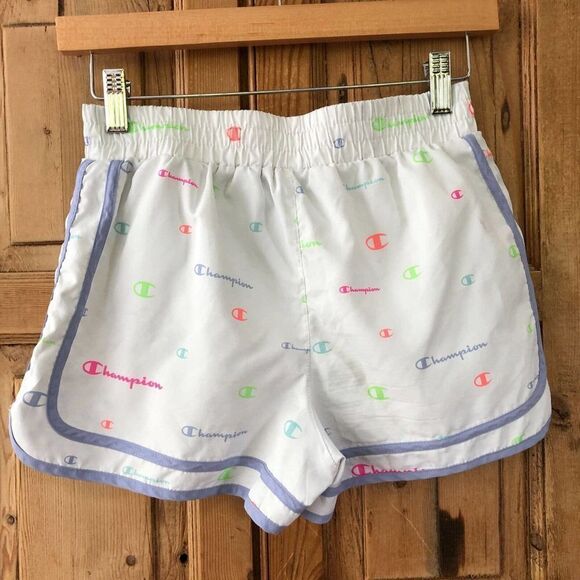 Champion Girls Size Large 14 Athletic Shorts White Script Logo‎ - Slight Flaw - Picture 4 of 7